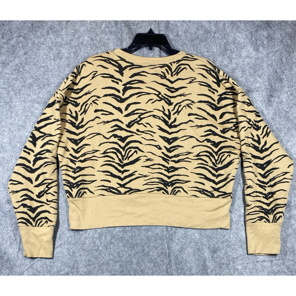 Madewell Sweater Womens Extra Large Brown Animal Print Cropped - Picture 11 of 12